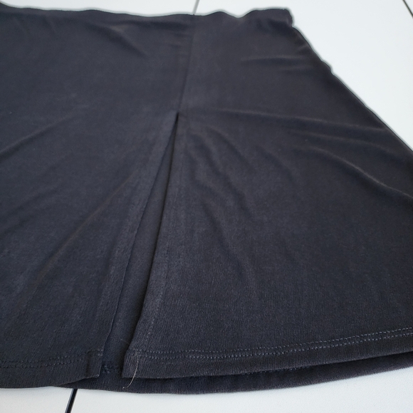 Pacific Beach Black Stretch Mini Pleated Swimwear Skirt Cover-Up Front Slit XL - Picture 2 of 8